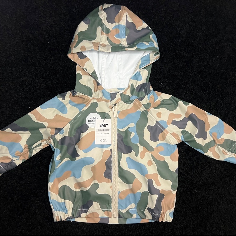 Cotton:On Kids Camouflage Hooded Rain jacket